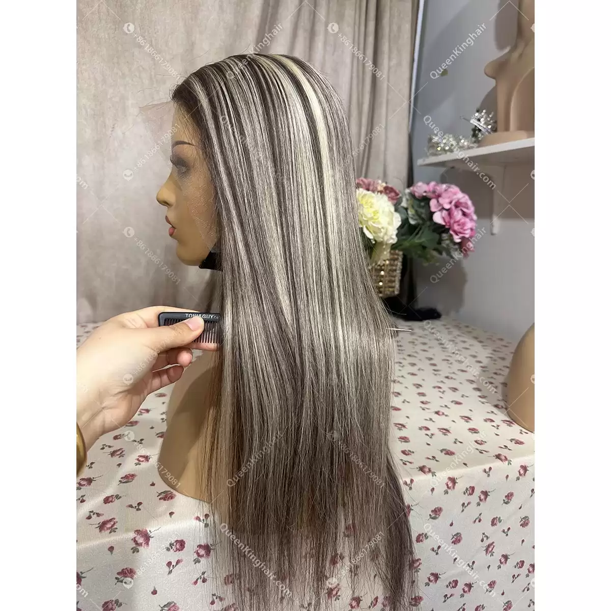 Lexy ombré dark brown roots with blonde balayage 13x6 transparent lace 150% density