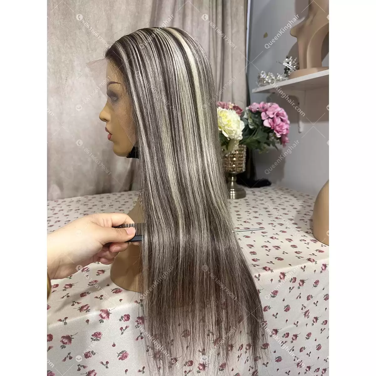 Lexy ombré dark brown roots with blonde balayage 13x6 transparent lace 150% density