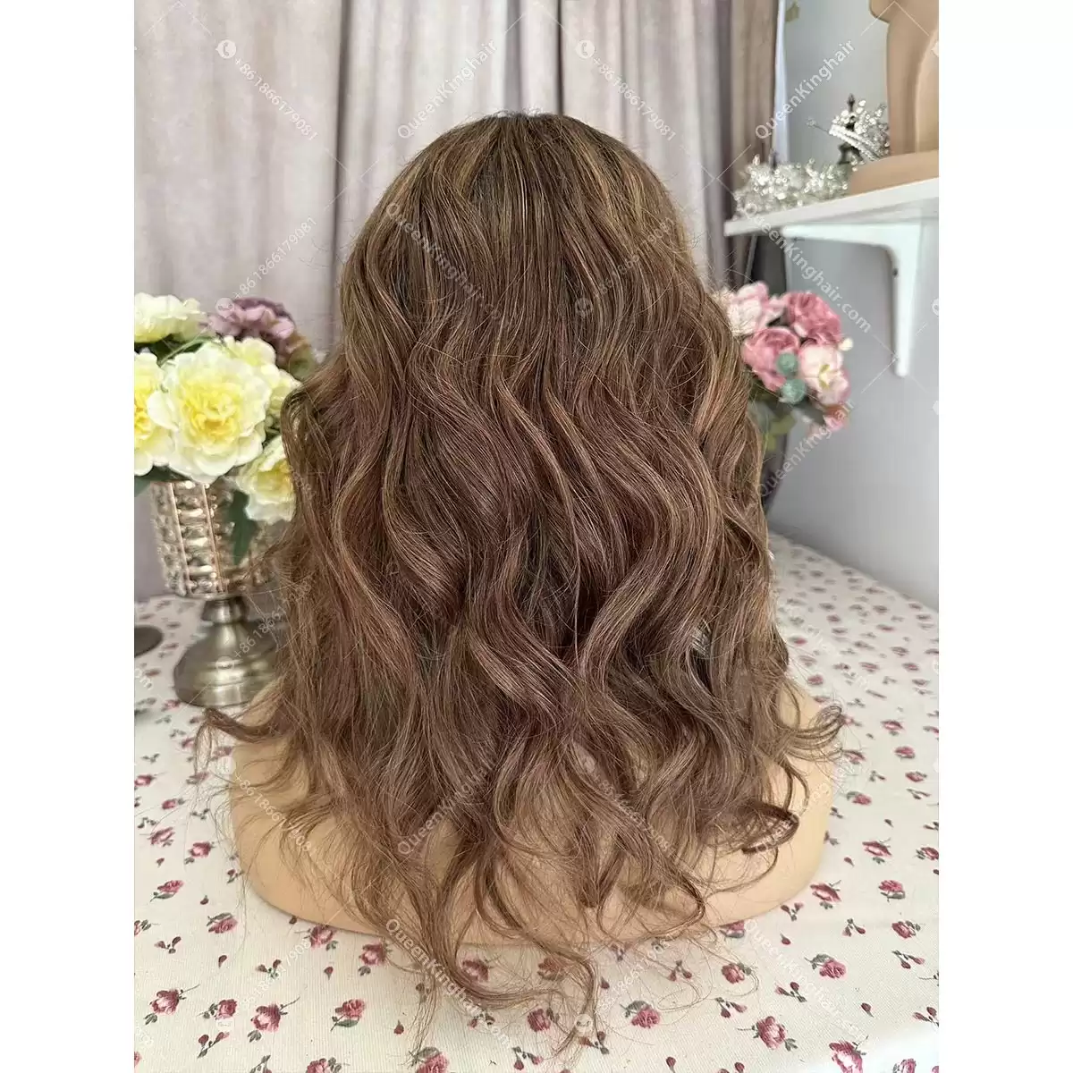 14 inches glueless all handmade wig with ear tabs transparent lace 130% density ombré honey blonde balayage natural color roots