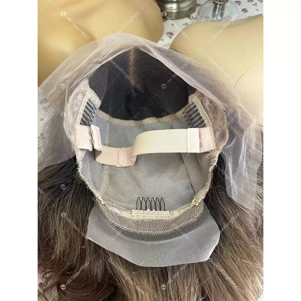14 inches glueless all handmade wig with ear tabs transparent lace 130% density ombré honey blonde balayage natural color roots
