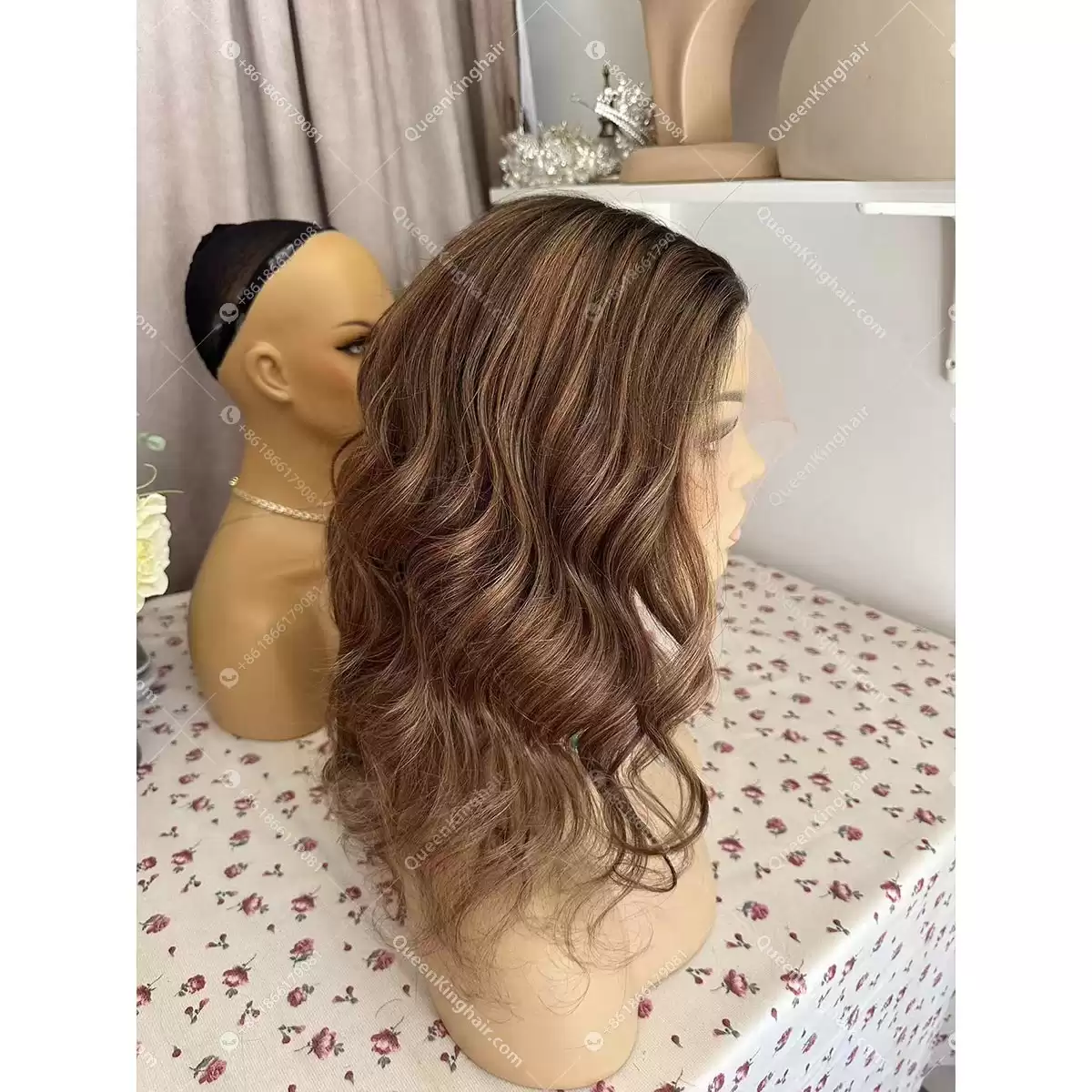 14 inches glueless all handmade wig with ear tabs transparent lace 130% density ombré honey blonde balayage natural color roots