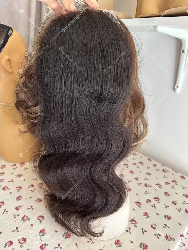14 inches double drawn virgin hair natural color 6x6 with 4x4 silk base all handmade topper