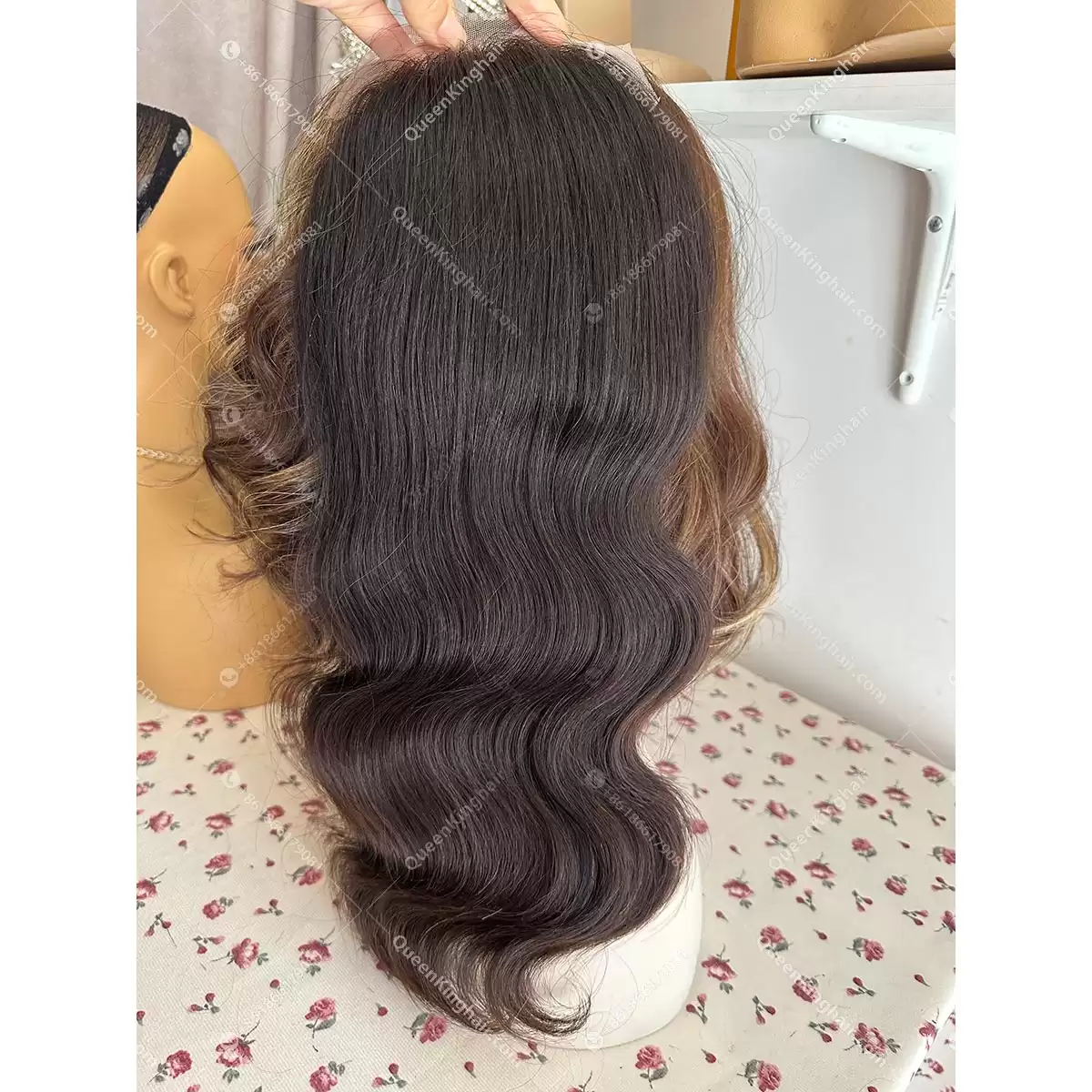1716436110-04 14 inches double drawn virgin hair natural color 6x6 with 4x4 silk base all handmade topper
