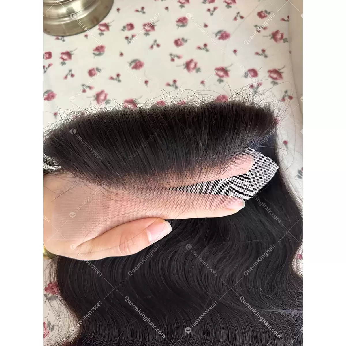1716436126-01 14 inches double drawn virgin hair natural color 6x6 with 4x4 silk base all handmade topper