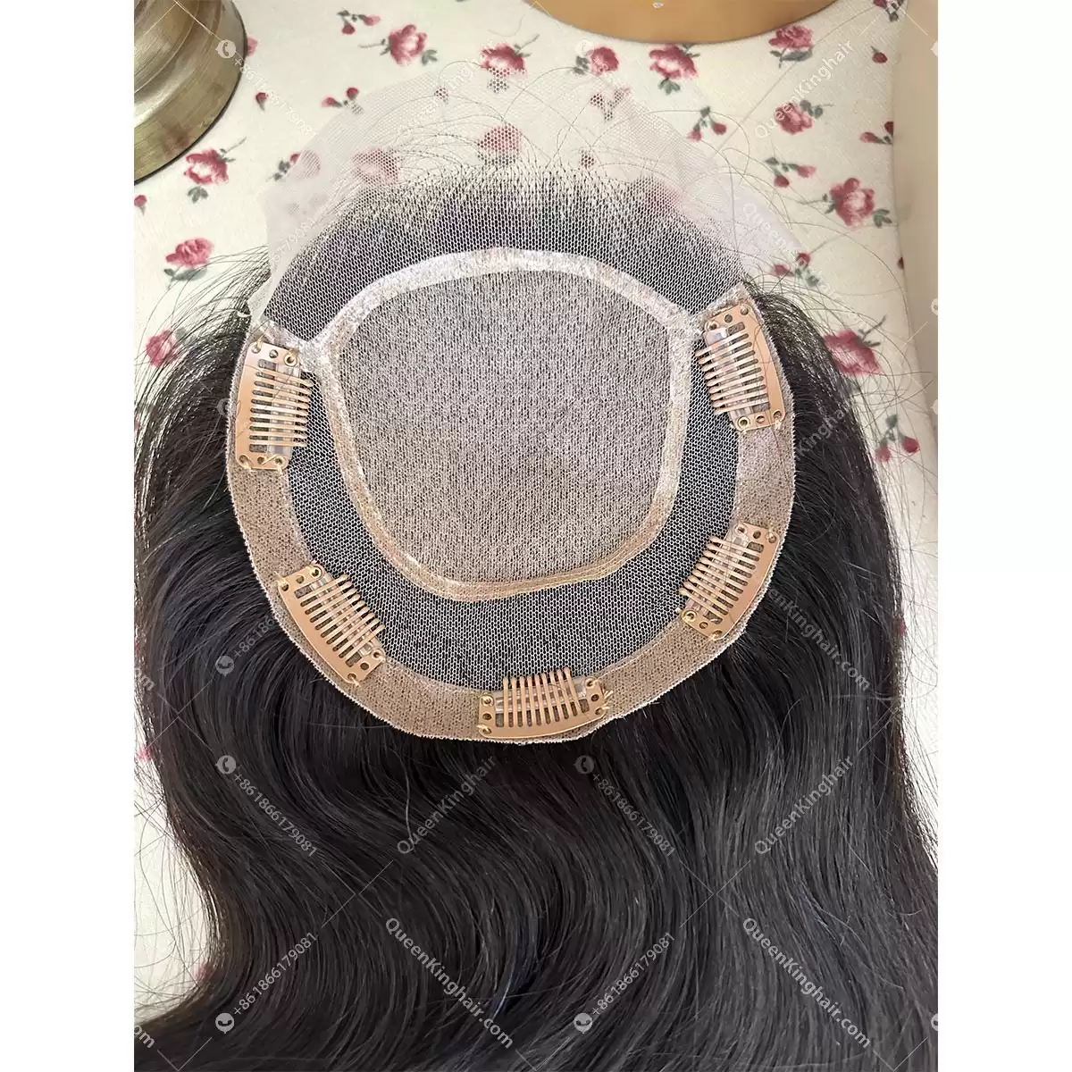 1716436141-06 14 inches double drawn virgin hair natural color 6x6 with 4x4 silk base all handmade topper
