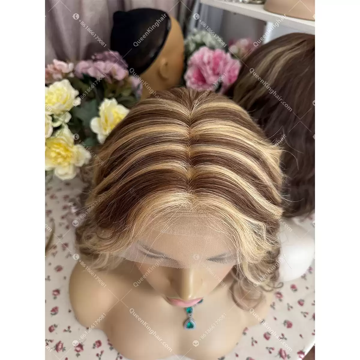 16 inches 13x6 150% density transparent lace brown and blonde  balayage