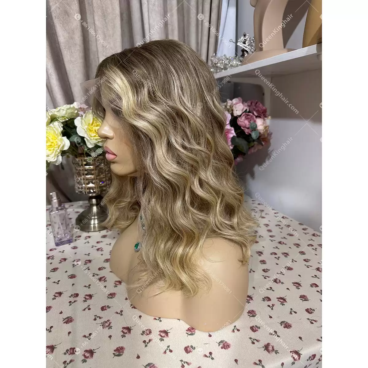 New cami bob 13x6 transparent lace 150% density ombré balayage bob brown and blonde highlights