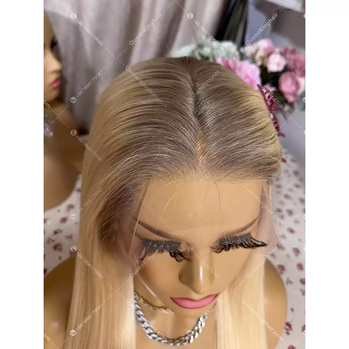 26 inches Hd lace 200% density 13x6 ombré ashy brown roots blonde wig