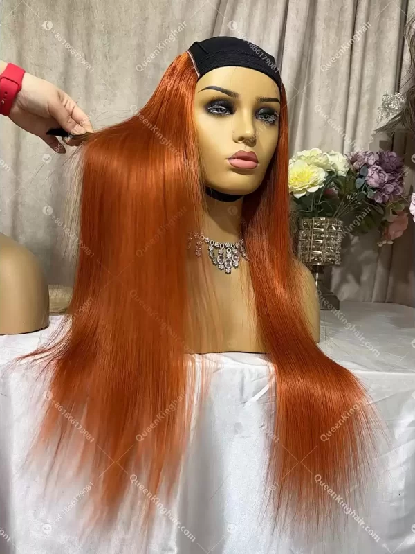 24 inches hat wig 250 grams ginger color