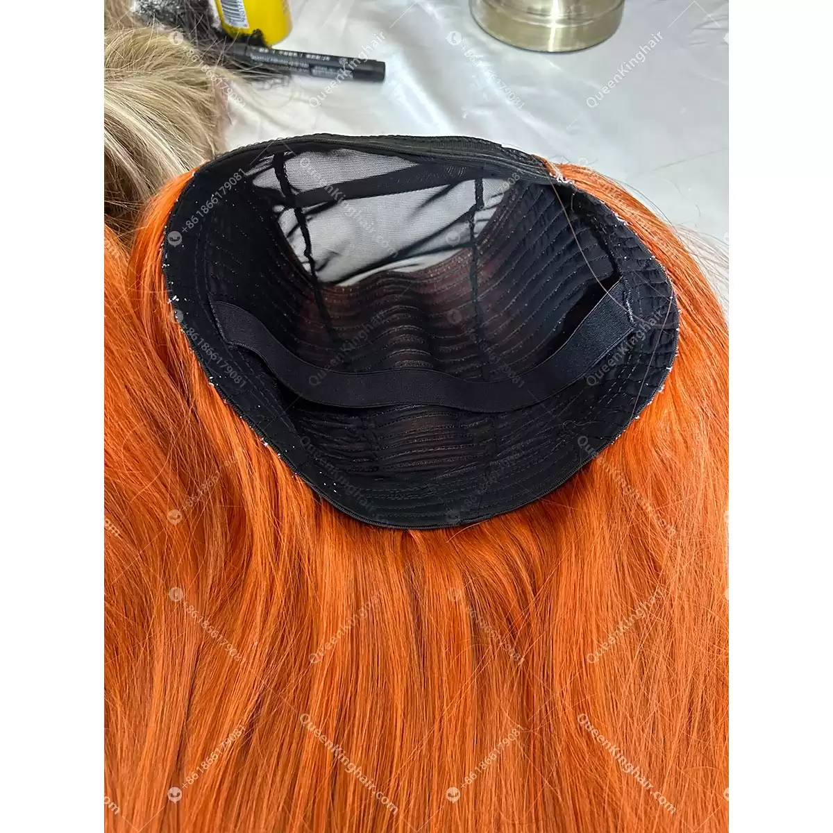 24 inches hat wig 250 grams ginger color