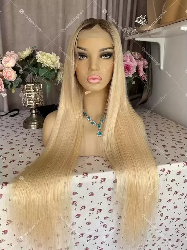 30 inches Hd lace 13x6 full frontal 250% density T4/613 ombre blonde wig