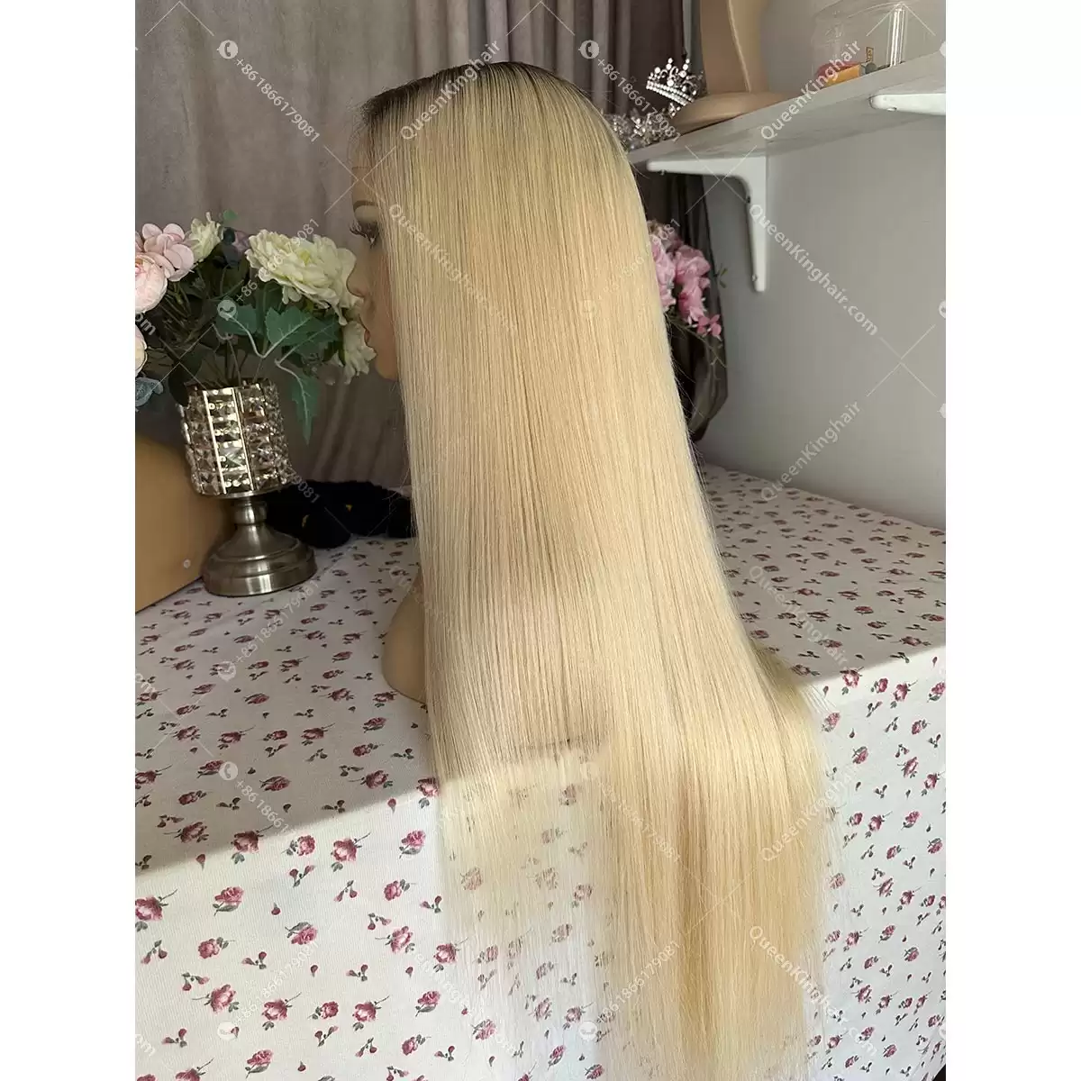 30 inches Hd lace 13x6 full frontal 250% density T4/613 ombre blonde wig