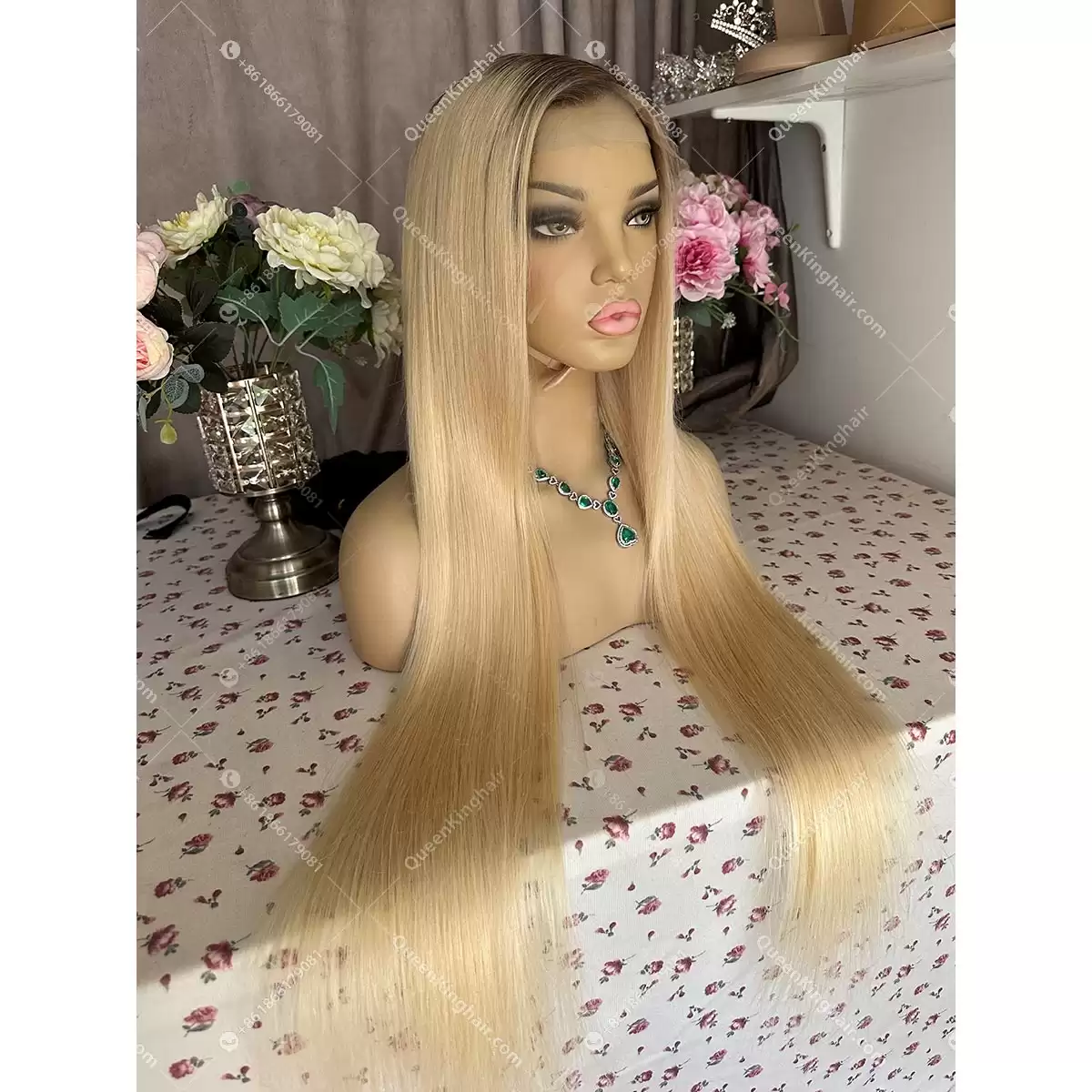 30 inches Hd lace 13x6 full frontal 250% density T4/613 ombre blonde wig