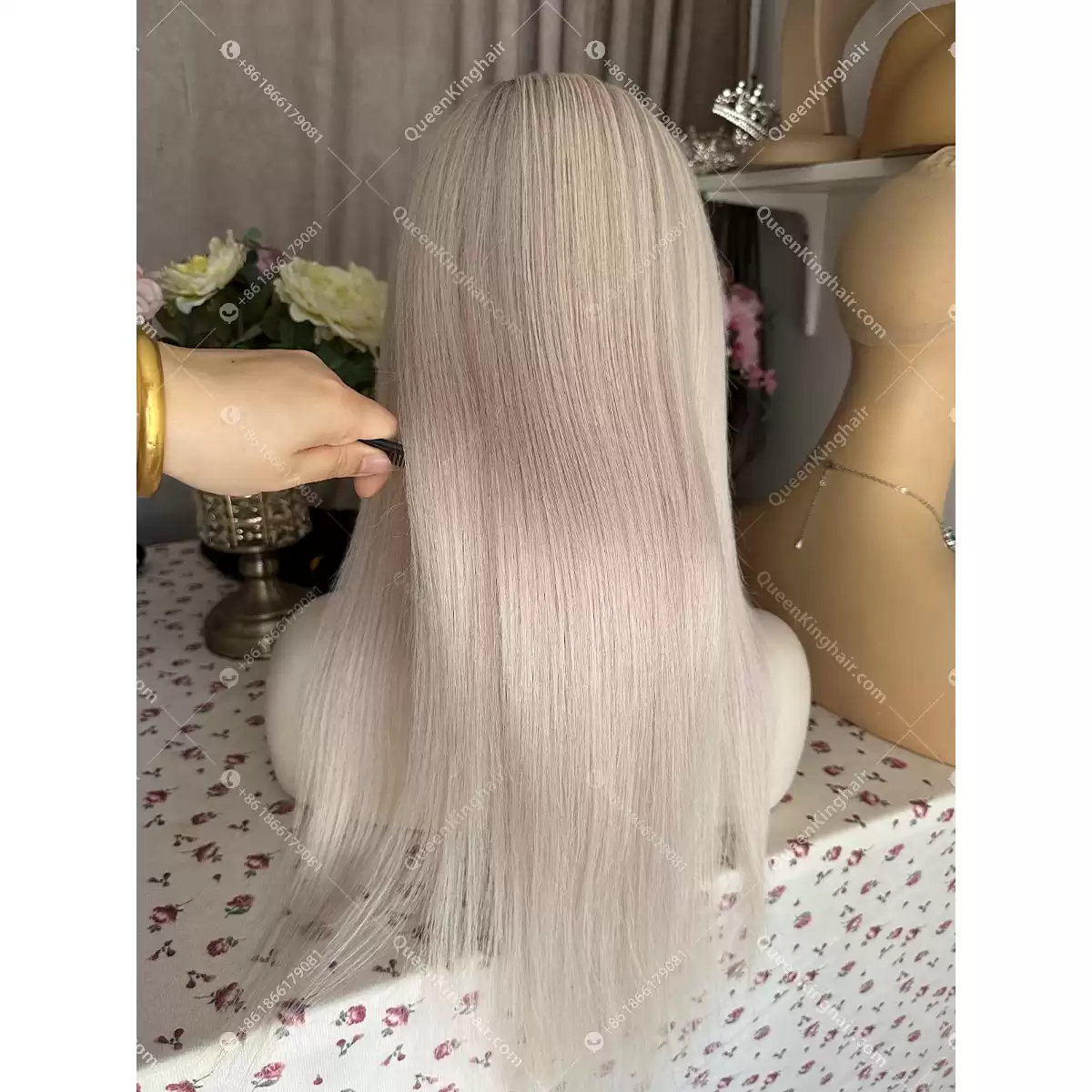 Pu medical wig cap 13x6 Hd lace ombré ash blonde remy hair