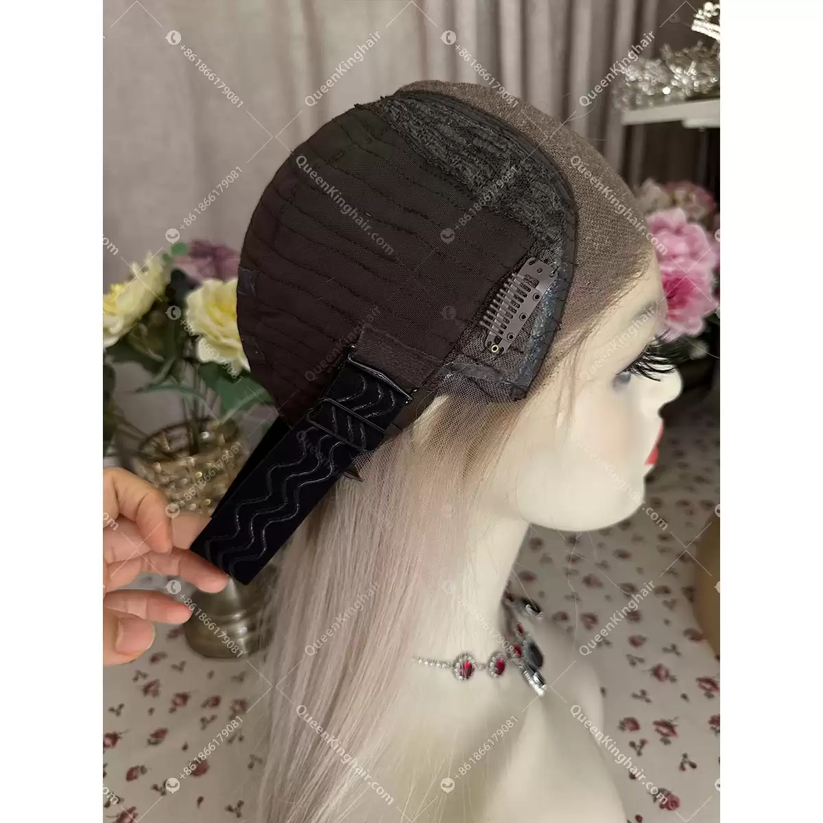 Pu medical wig cap 13x6 Hd lace ombré ash blonde remy hair