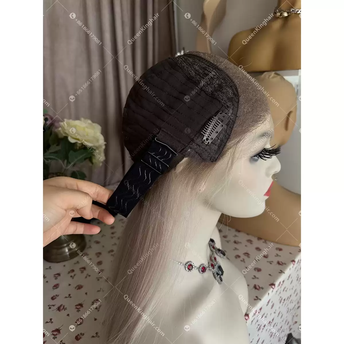 Pu medical wig cap 13x6 Hd lace ombré ash blonde remy hair