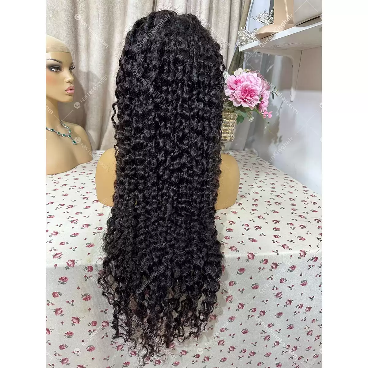 30 inches 13x6 full Hd lace formal 250% density natural color deep curly wig