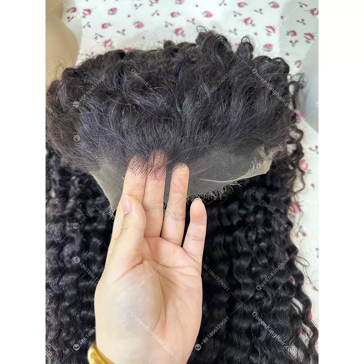 30 inches 13x6 full Hd lace formal 250% density natural color deep curly wig