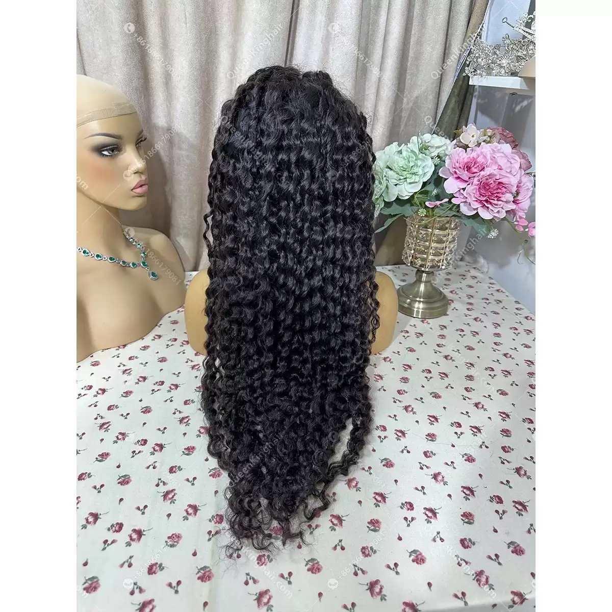 30 inches 13x6 full Hd lace formal 250% density natural color deep curly wig