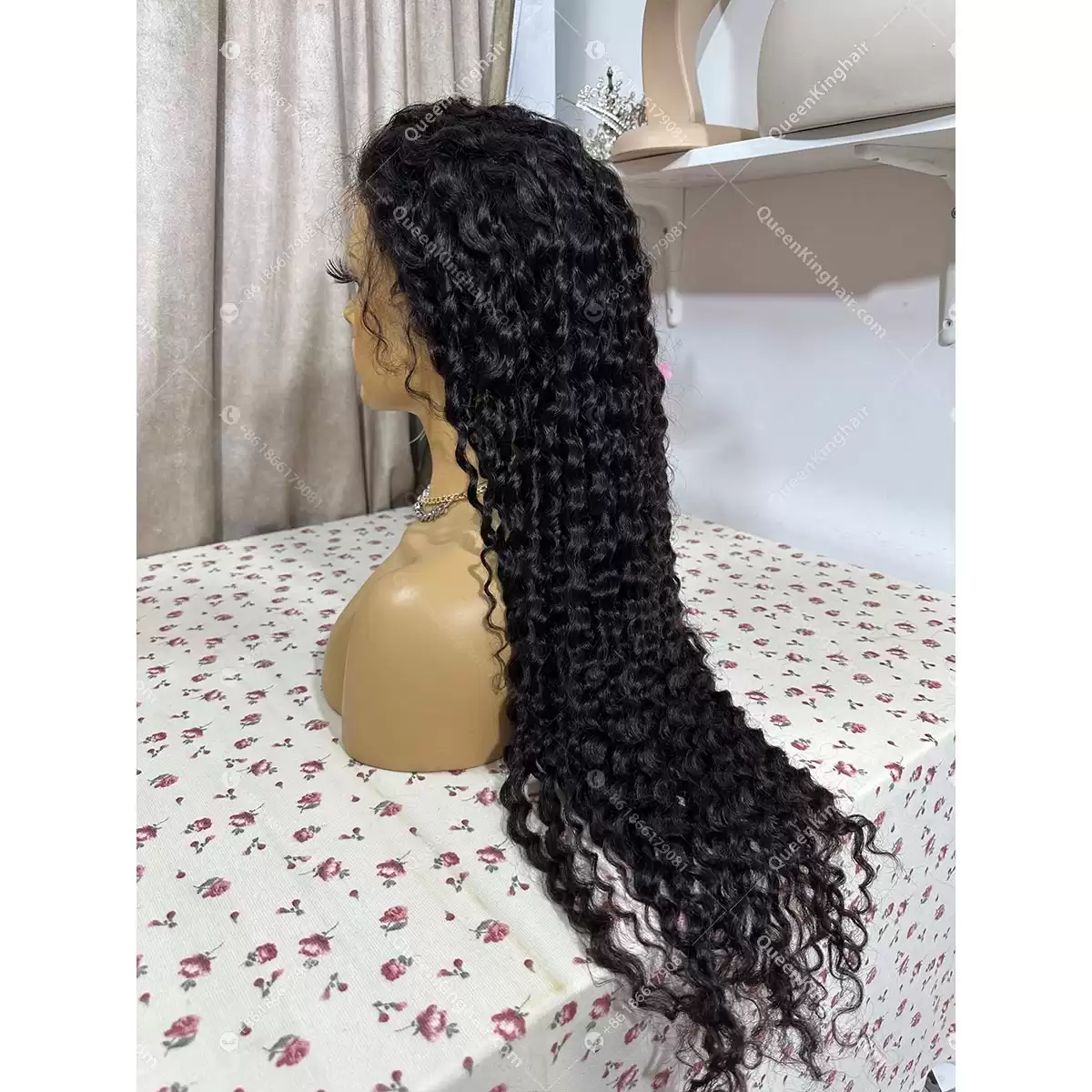 30 inches 13x6 full Hd lace formal 250% density natural color deep curly wig