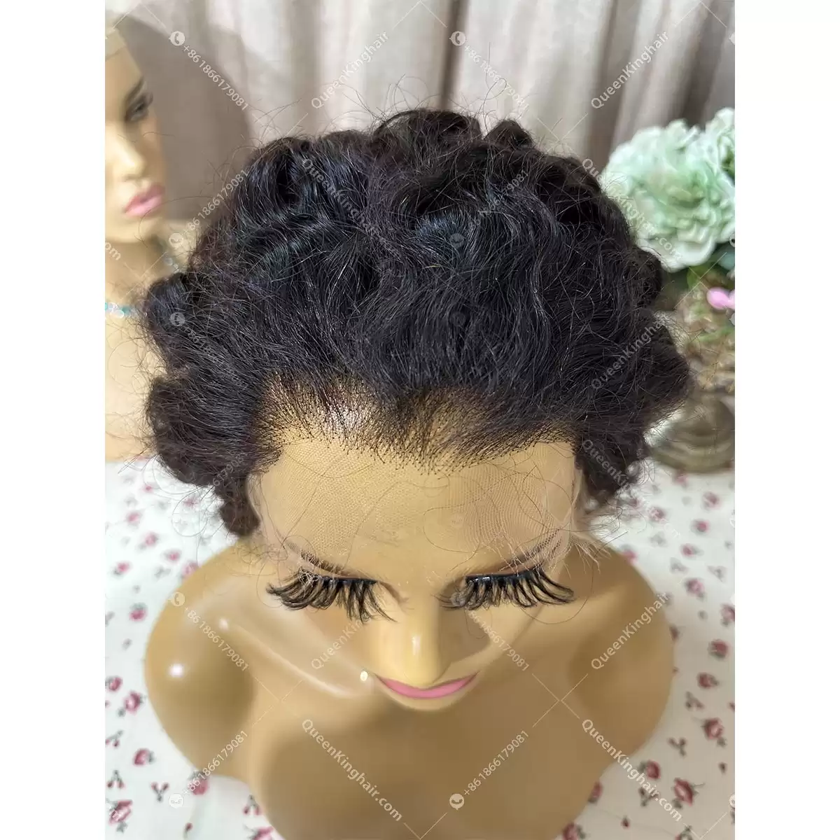 30 inches 13x6 full Hd lace formal 250% density natural color deep curly wig