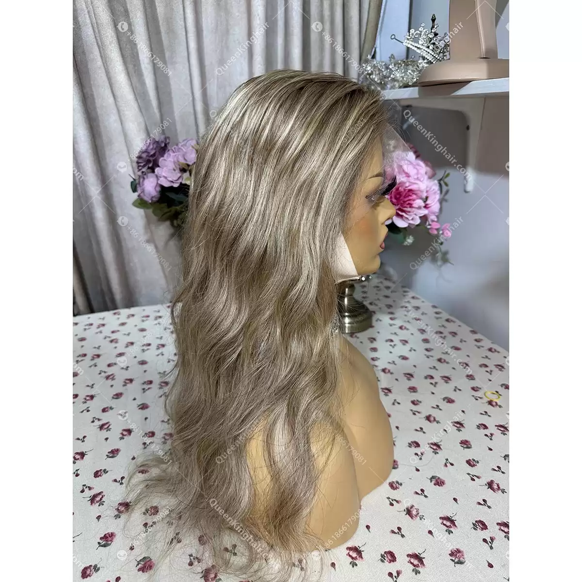 18 inches 13x6 Hd lace 150% density medium size brown and blonde balayage warm blonde hair