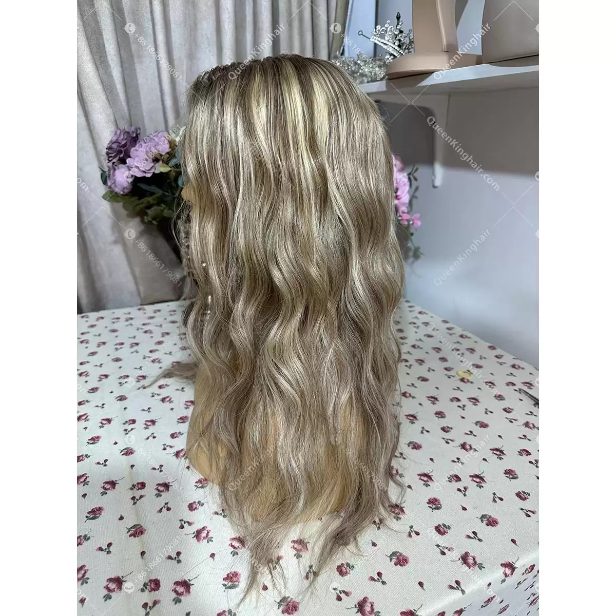 18 inches 13x6 Hd lace 150% density medium size brown and blonde balayage warm blonde hair