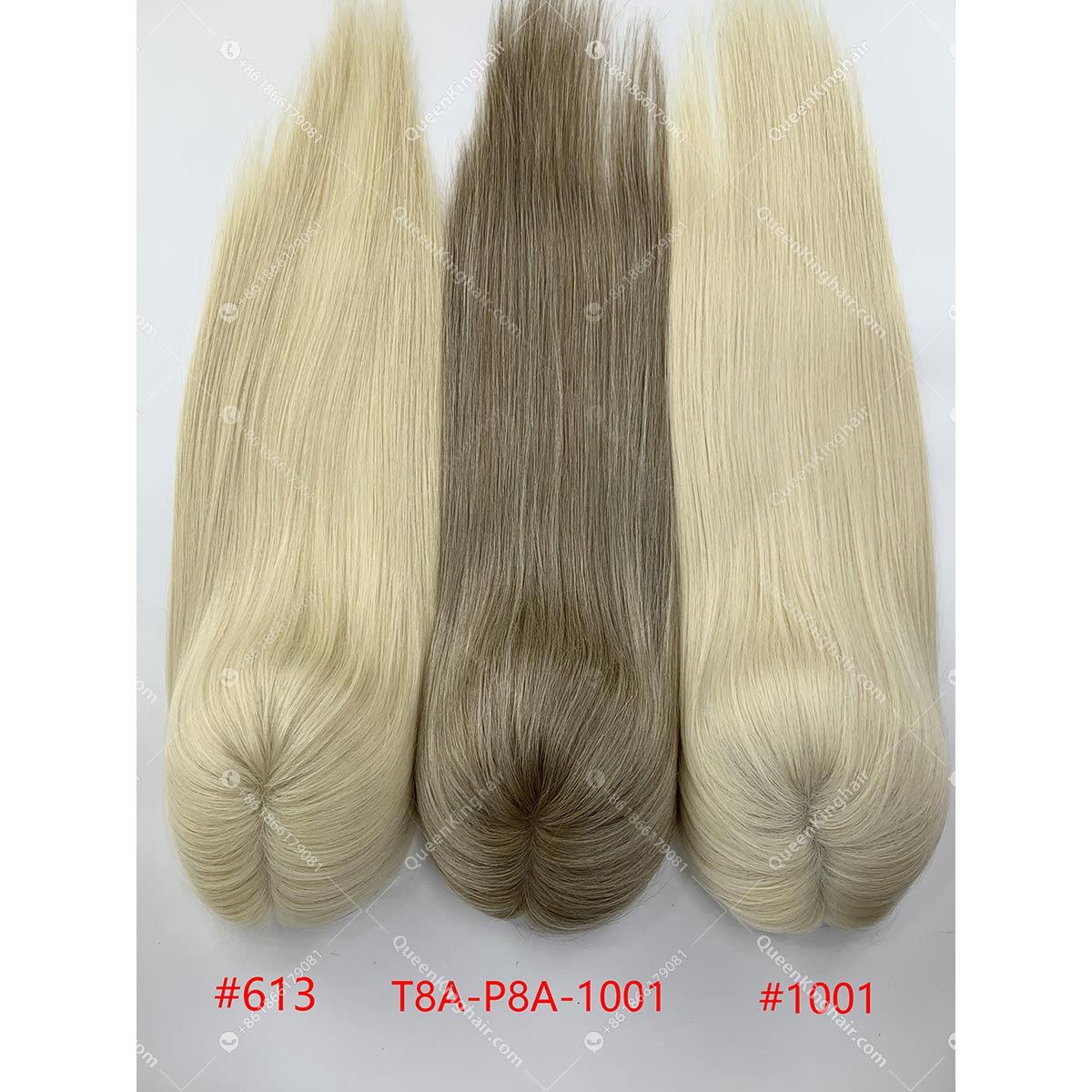Virgin Hair Mono Base and Mono with Silk Base European Hair Topper 3"x5", 5"x5",5.5"x6.5"