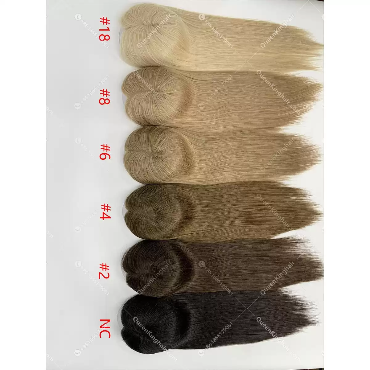 Virgin Hair Mono Base and Mono with Silk Base European Hair Topper 3"x5", 5"x5",5.5"x6.5"