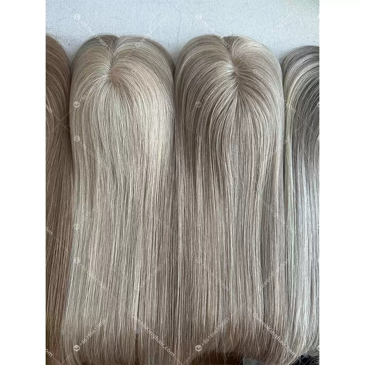 Virgin Hair Mono Base and Mono with Silk Base European Hair Topper 3"x5", 5"x5",5.5"x6.5"
