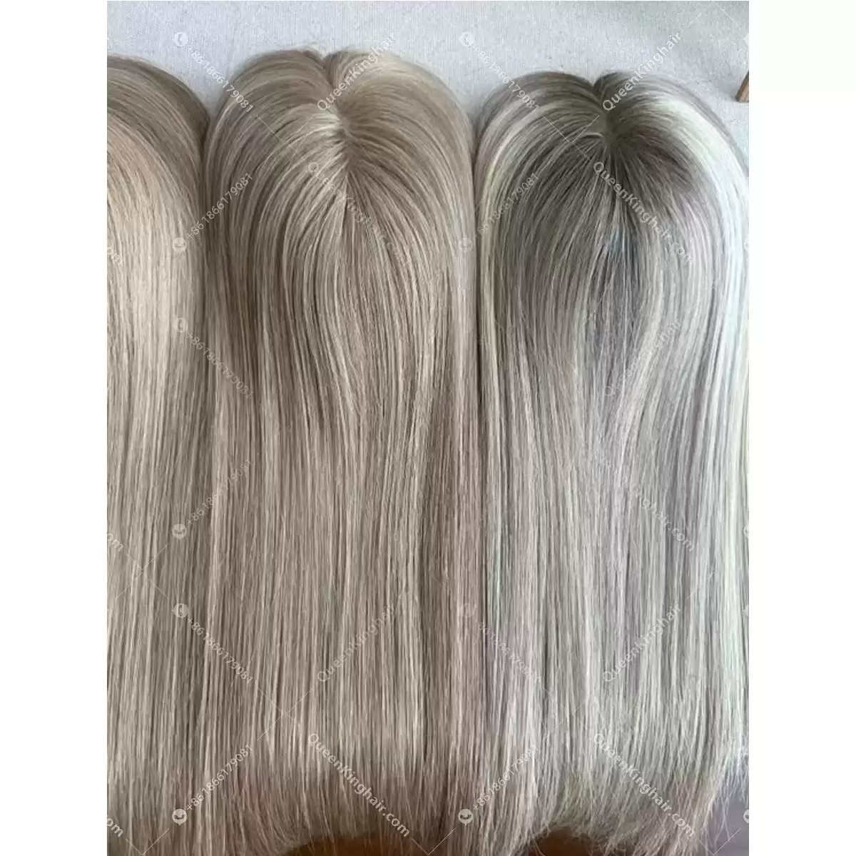 Virgin Hair Mono Base and Mono with Silk Base European Hair Topper 3"x5", 5"x5",5.5"x6.5"