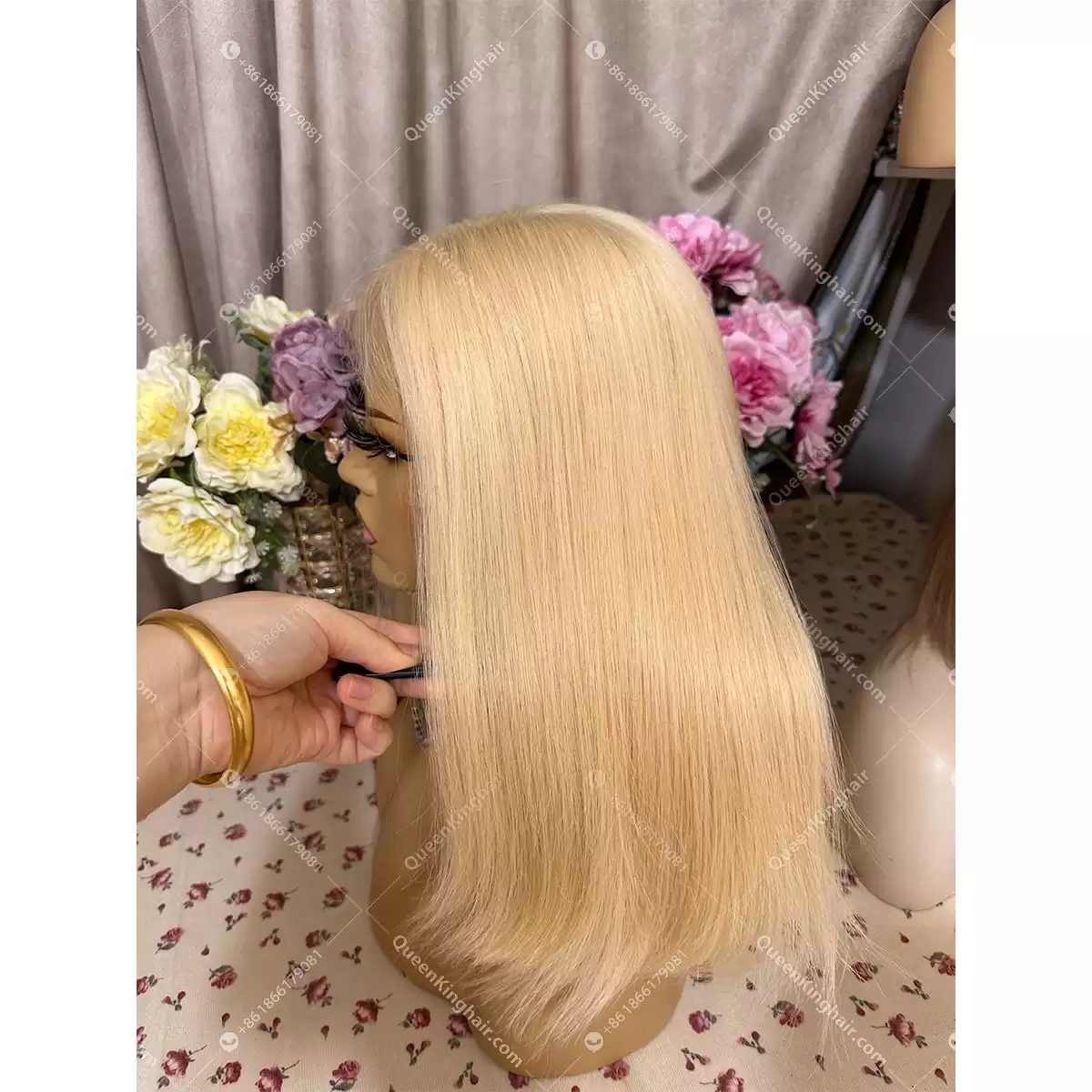 Double drawn virgin hair 613 13x6 Hd lace wig