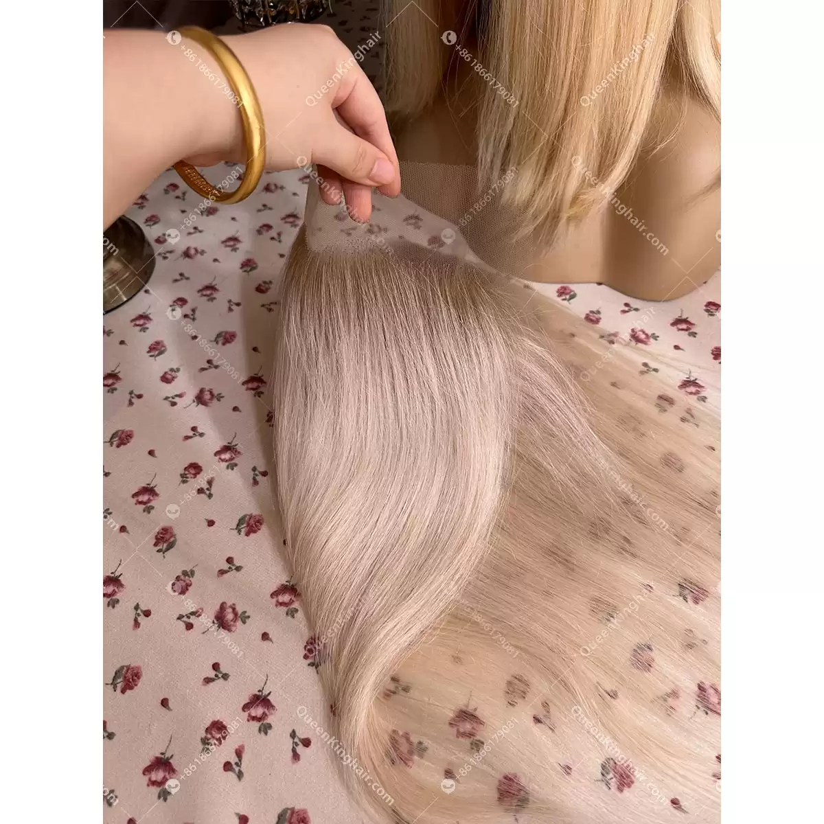 14 inches 13x6 Hd lace virgin hair frontal ashy brown roots and white blonde hair