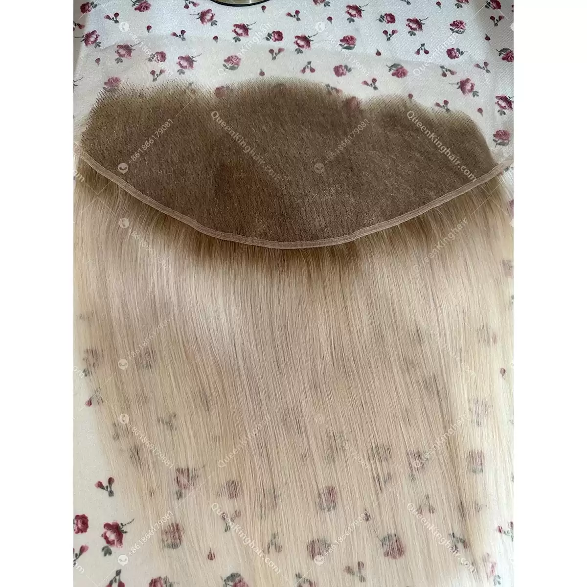 14 inches 13x6 Hd lace virgin hair frontal ashy brown roots and white blonde hair