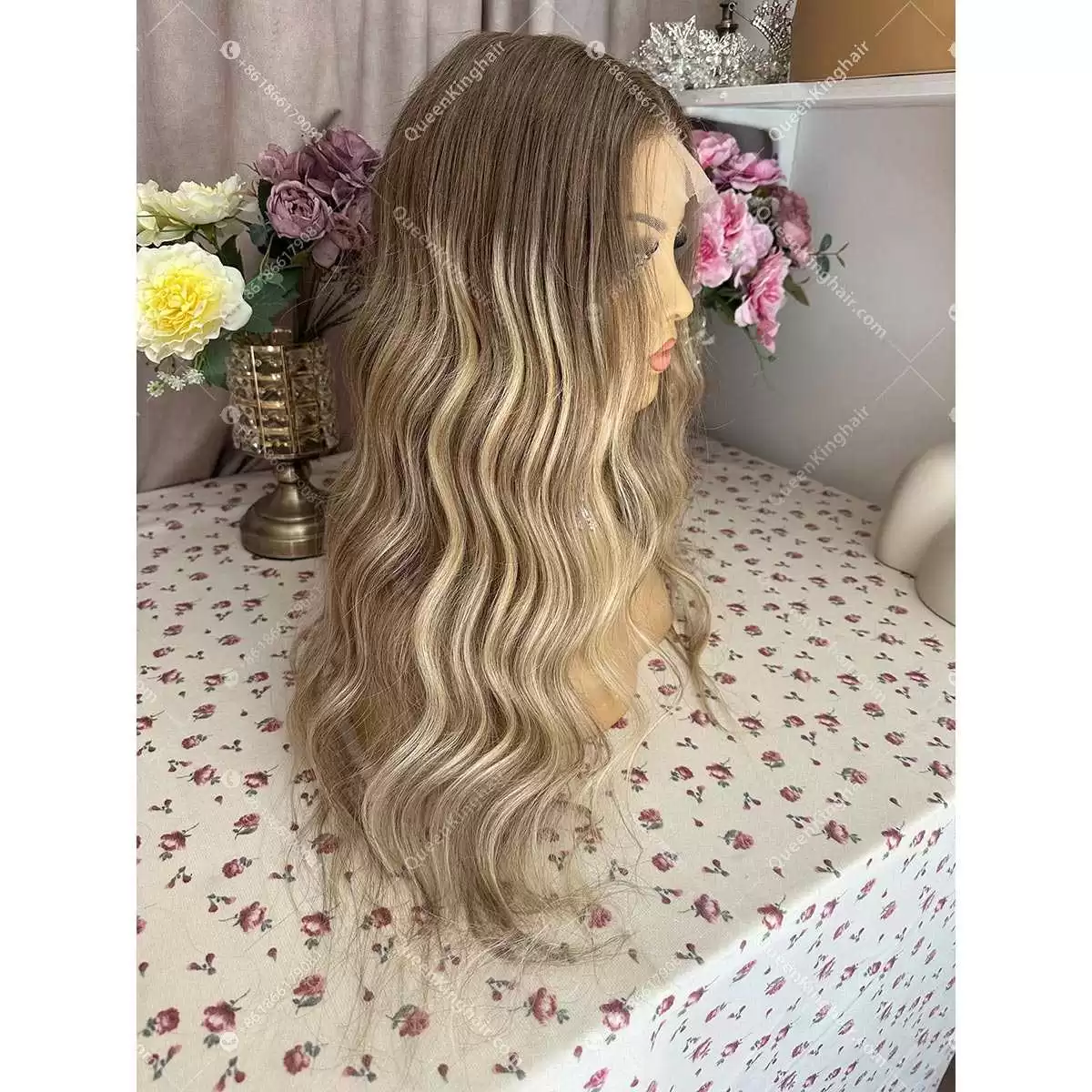 Karl Ombré brown and blonde balayage 13x6 150% density transparent lace remy hair