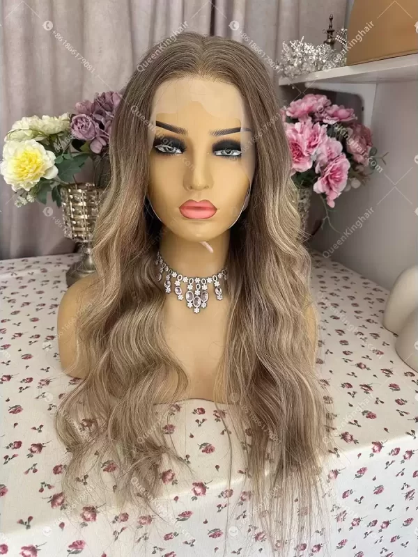 Karl Ombré brown and blonde balayage 13x6 150% density transparent lace remy hair