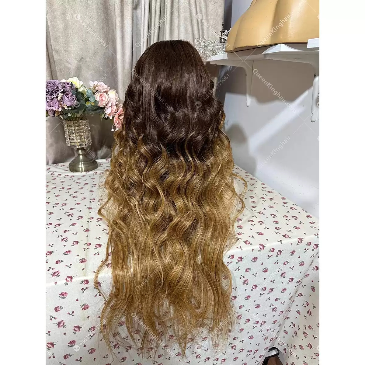 28 inches 13x6 transparent lace 200% density Beyoncé ombré camel color wig