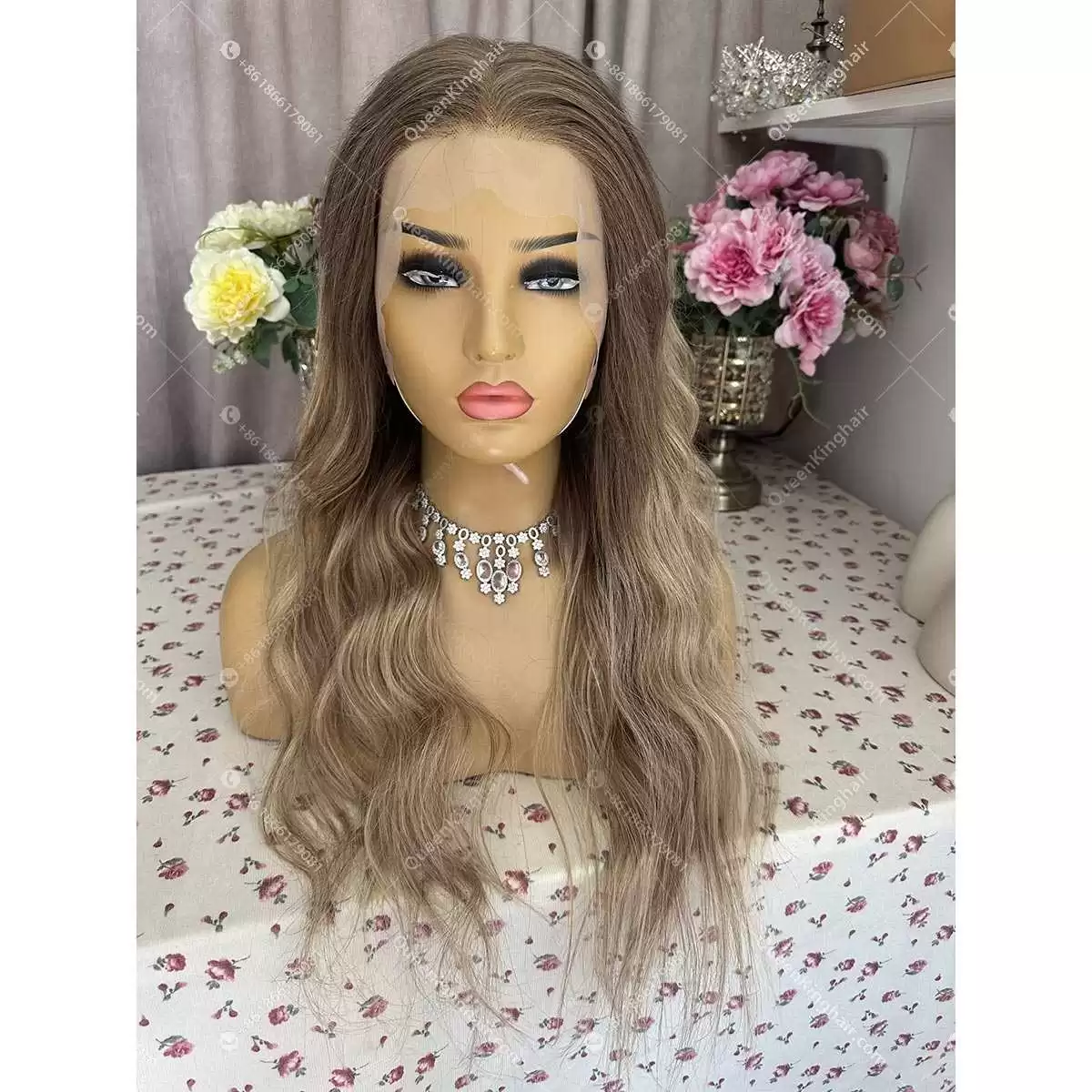 Karl Ombré brown and blonde balayage 13x6 150% density transparent lace remy hair