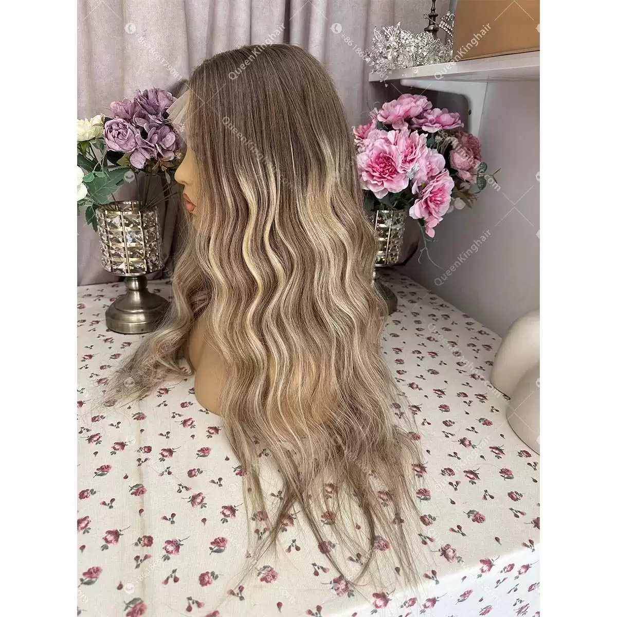 Karl Ombré brown and blonde balayage 13x6 150% density transparent lace remy hair