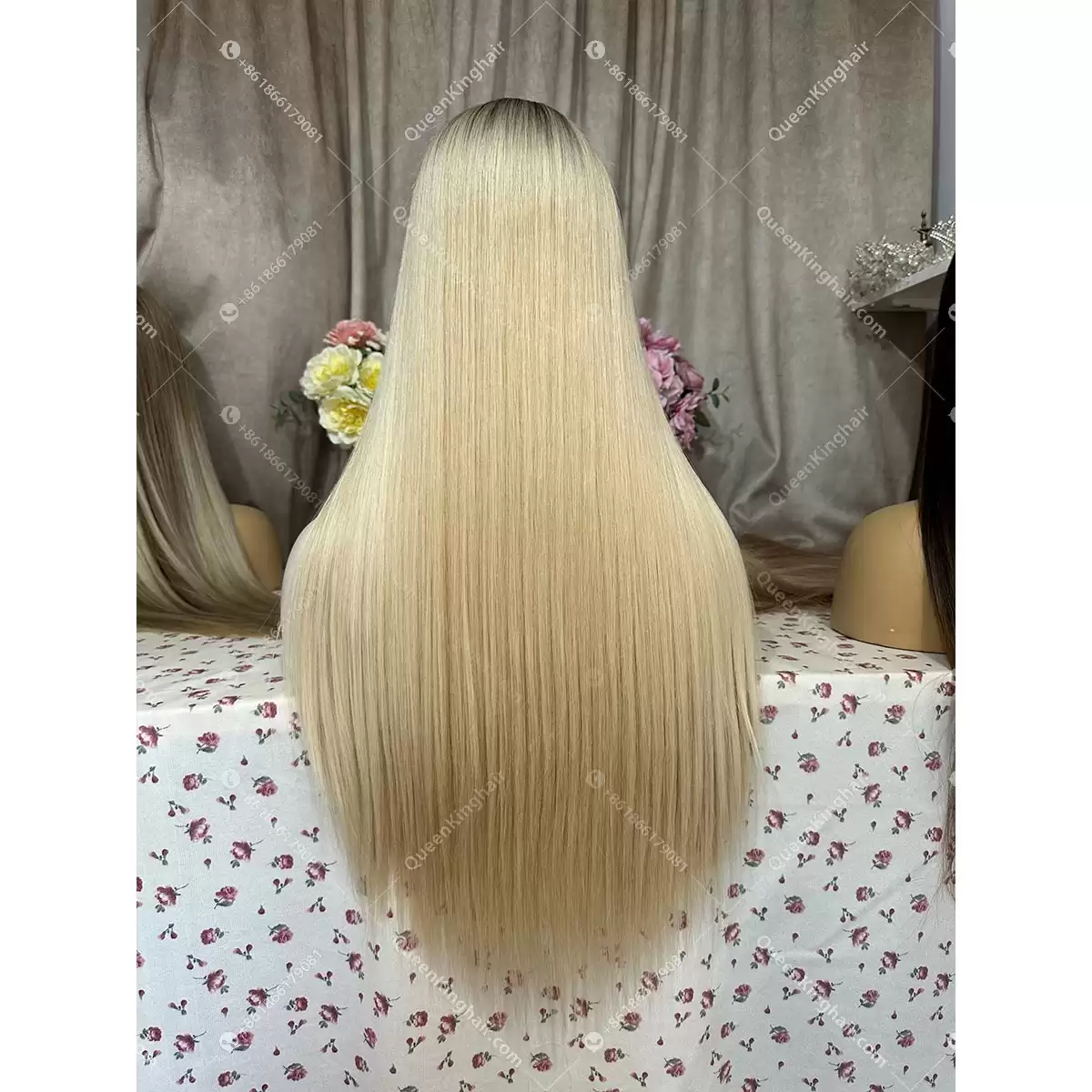 Ombré blonde 13x6 transparent lace double drawn virgin hair wig