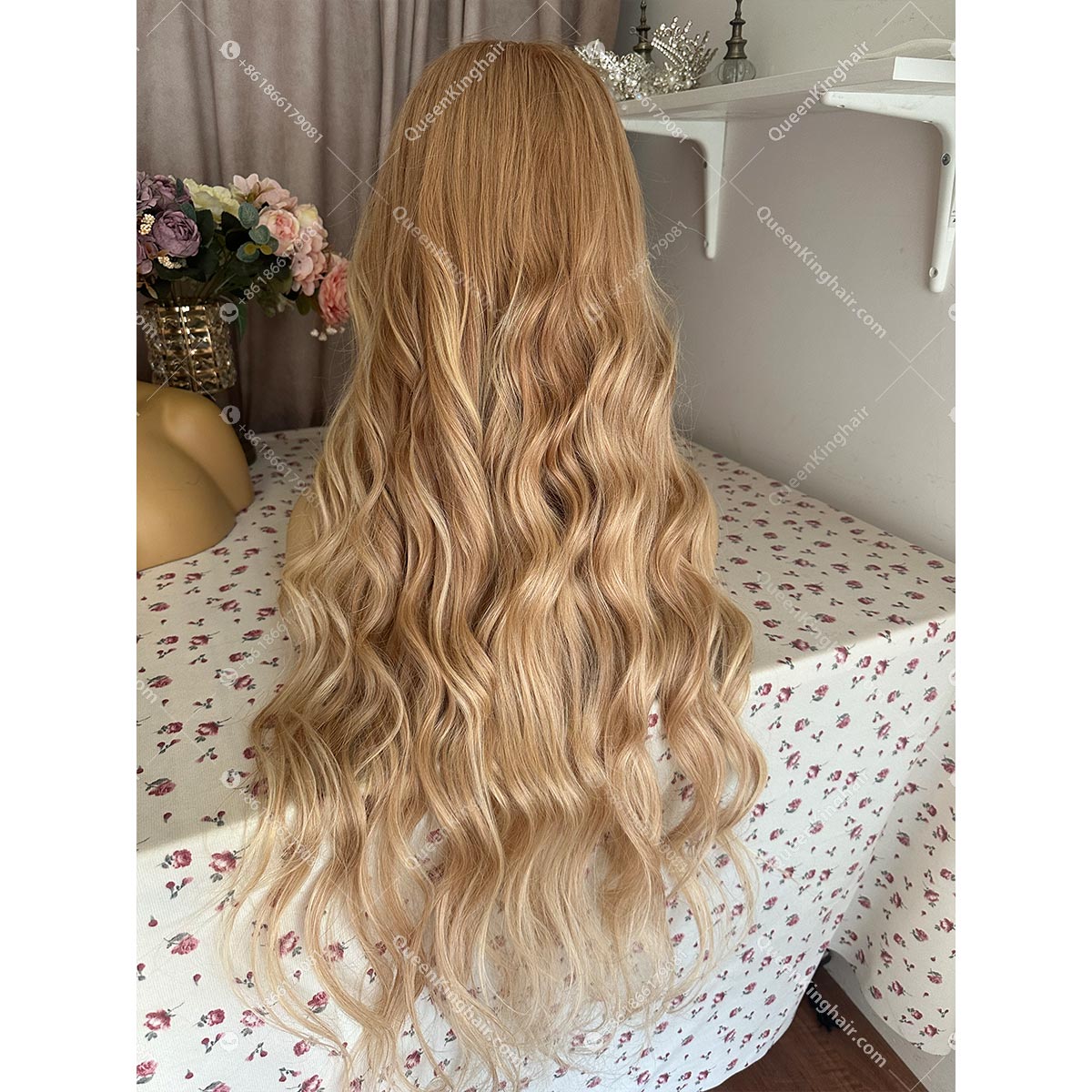 Jessi 28" 30" Long Wig 13x6 Transparent Lace Front Wig 200% Density Wavy Ombre Warm Blonde Balayage