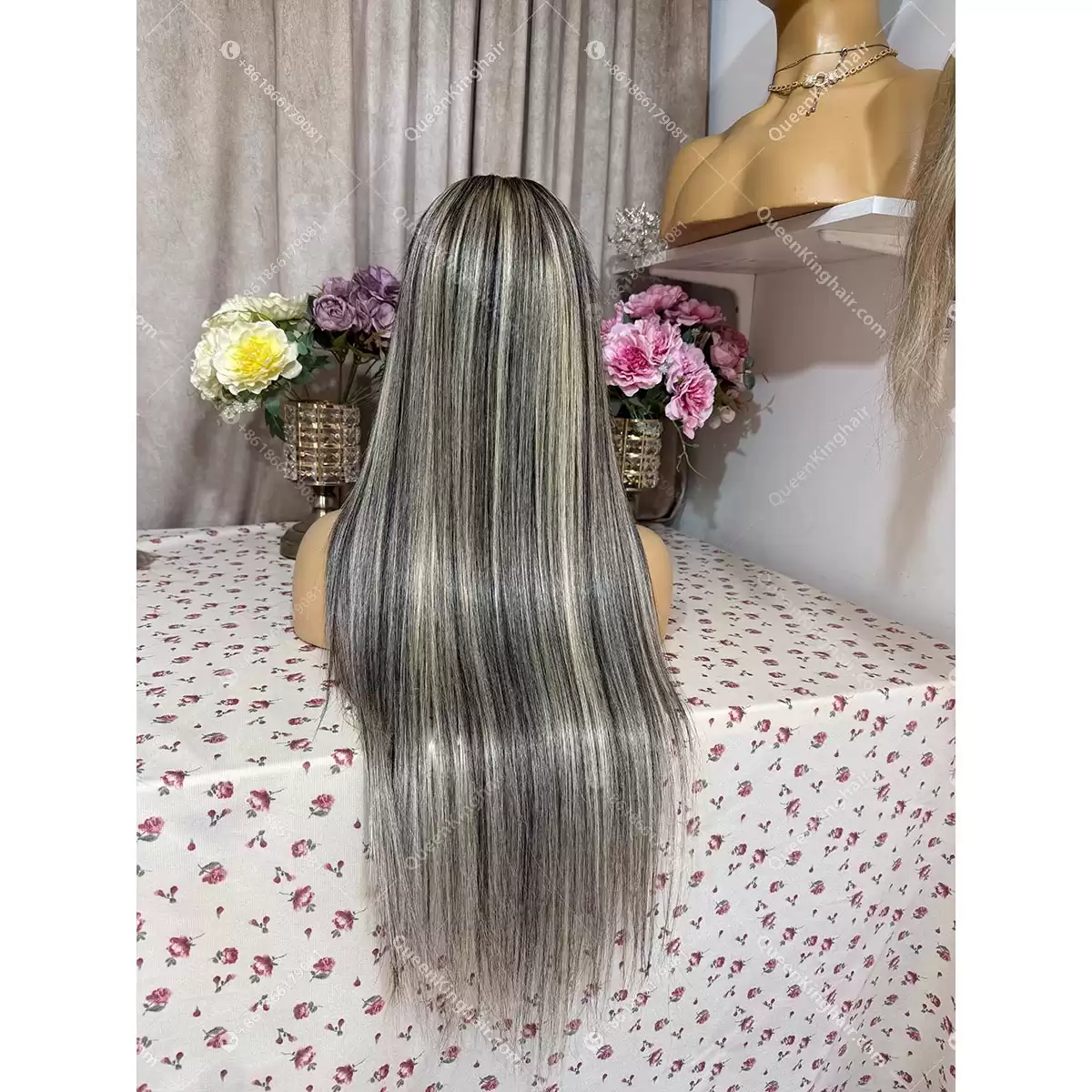 Ombré 613 blonde and natural black balayage 13x6 150% density transparent lace