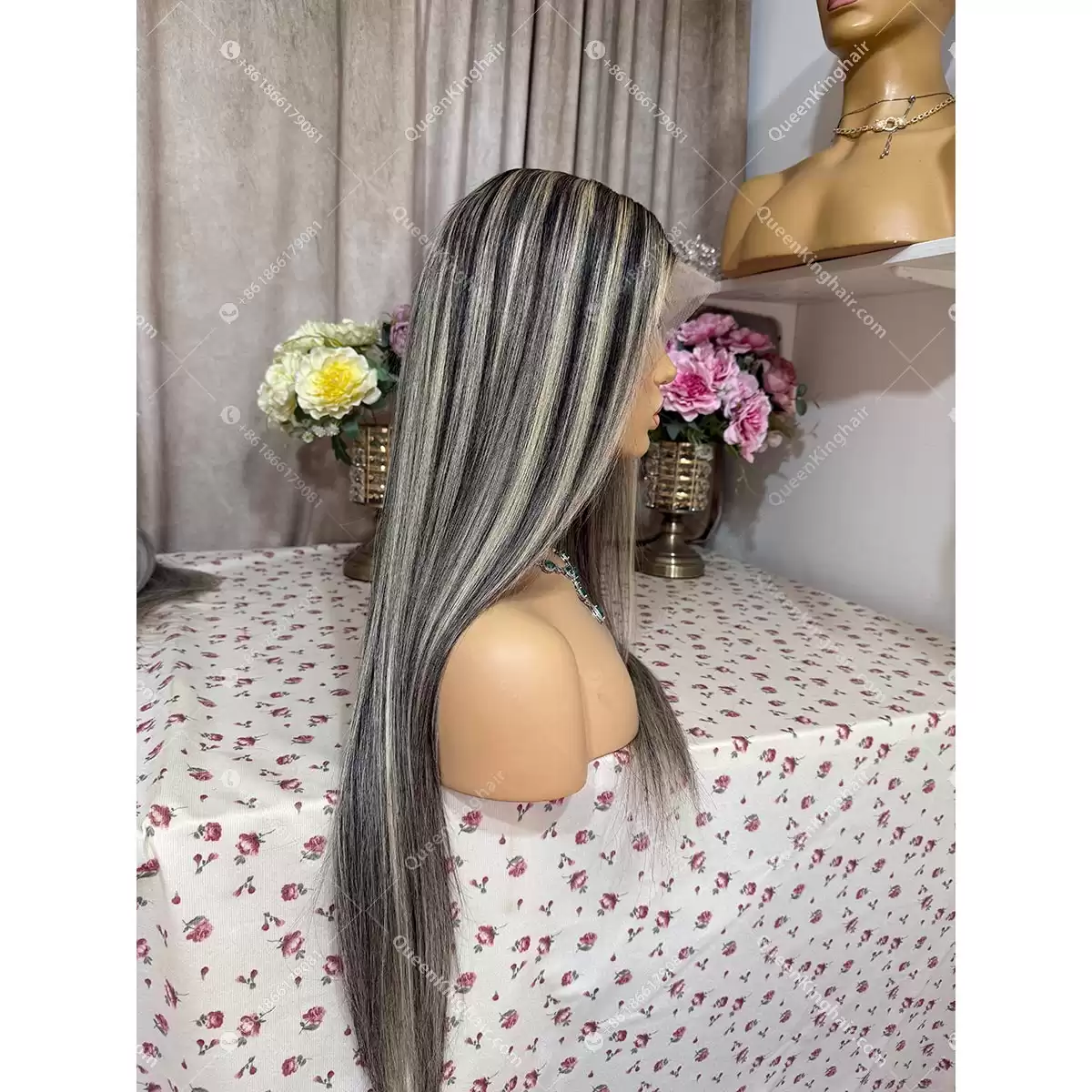 Ombré 613 blonde and natural black balayage 13x6 150% density transparent lace