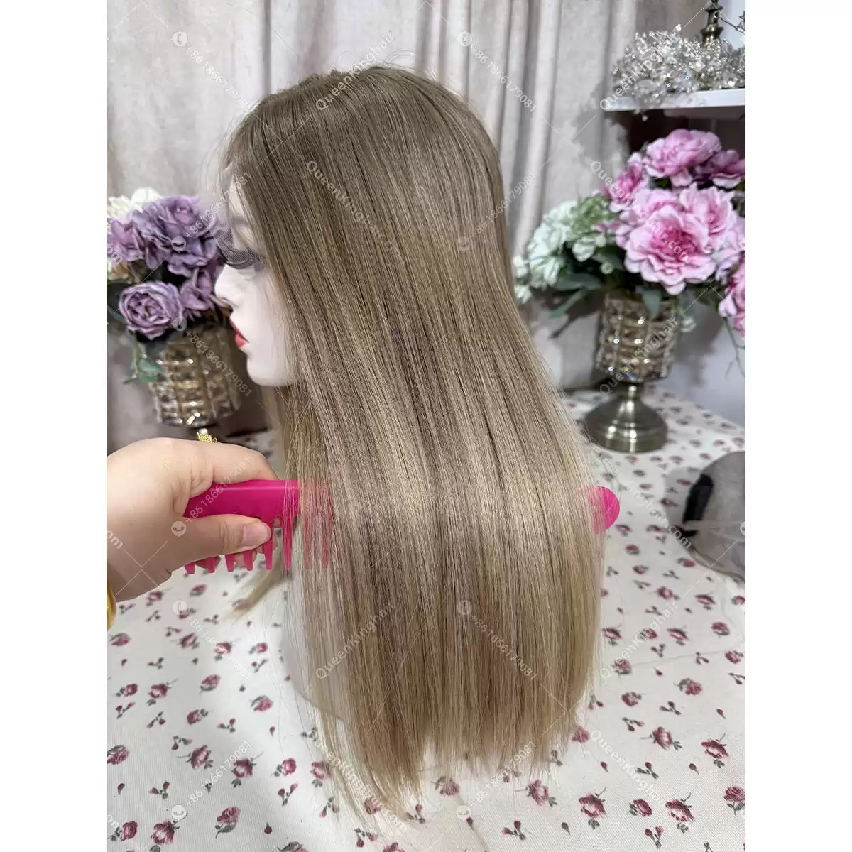 Ombré balayage brown roots with blonde and ashy brown balayage 13x5 Hd lace double drawn European virgin hair