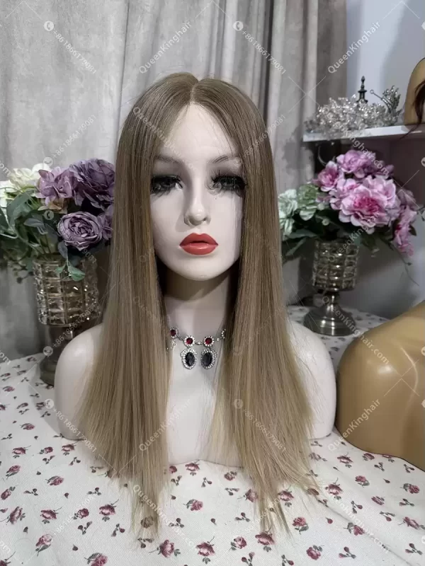 Ombré balayage brown roots with blonde and ashy brown balayage 13x5 Hd lace double drawn European virgin hair