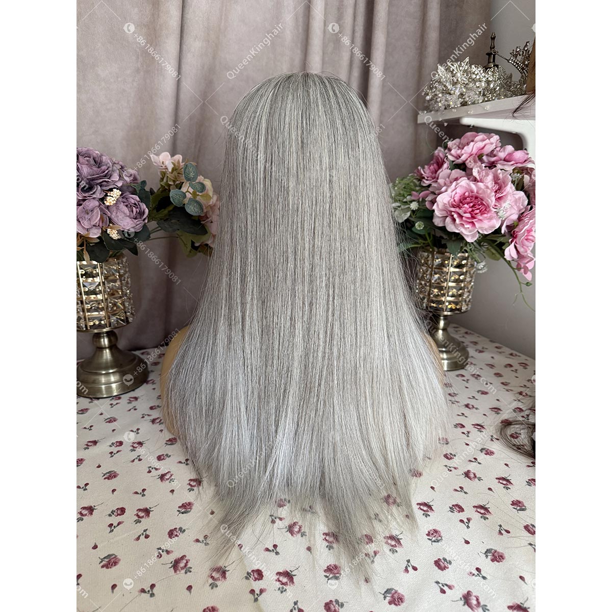 Natural grey hair wig double drawn virgin hair 13x6 Hd lace unprocessed raw hair