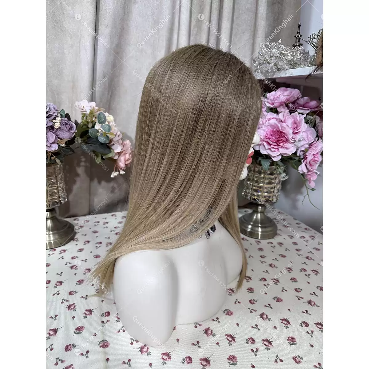Ombré balayage brown roots with blonde and ashy brown balayage 13x5 Hd lace double drawn European virgin hair