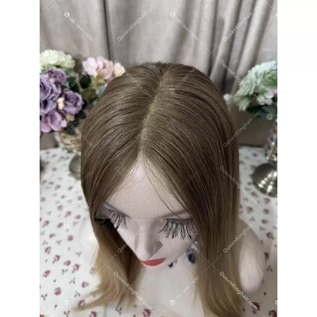 Ombré balayage brown roots with blonde and ashy brown balayage 13x5 Hd lace double drawn European virgin hair