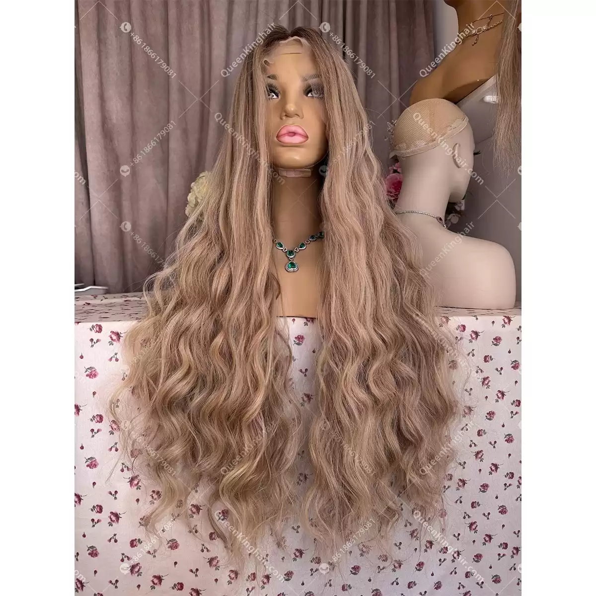 30 inches 13x6 transparent lace 500 grams double drawn virgin hair ashy blonde balayage color wig