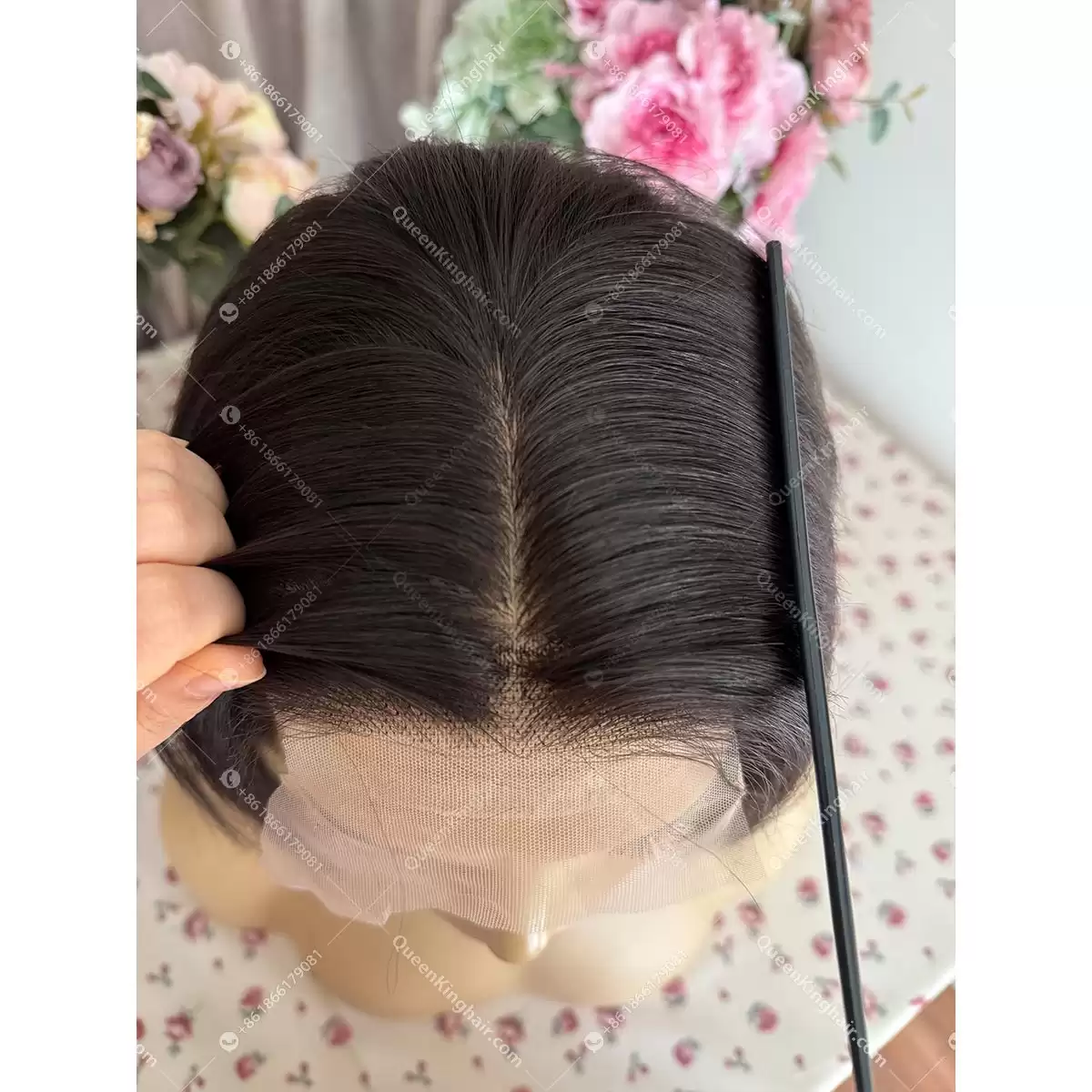 10 inches 10x11.5 mono base topper with silk base double drawn virgin hair natural color